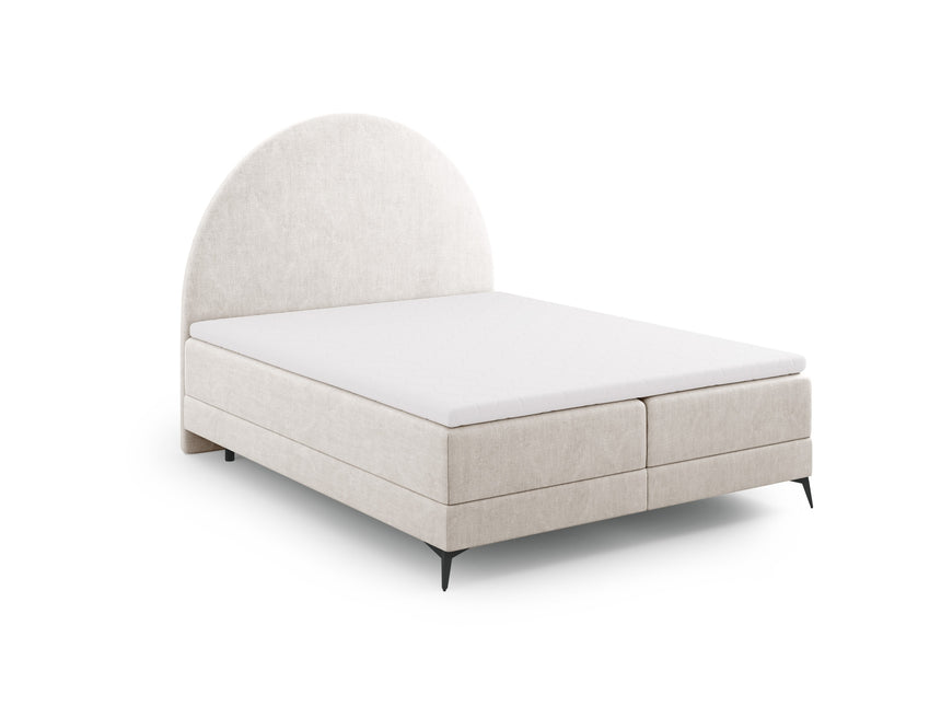 Box spring bed set: headboard + box spring/mattress + top mattress, Sunrise, light beige