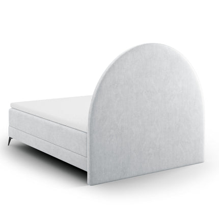 Box spring bed set: headboard + box spring/mattress + top mattress, Sunrise, light gray