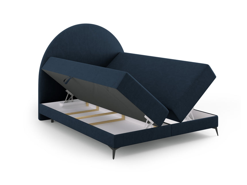 Box spring bed set: headboard + box spring/mattress + top mattress, Sunrise, royal blue