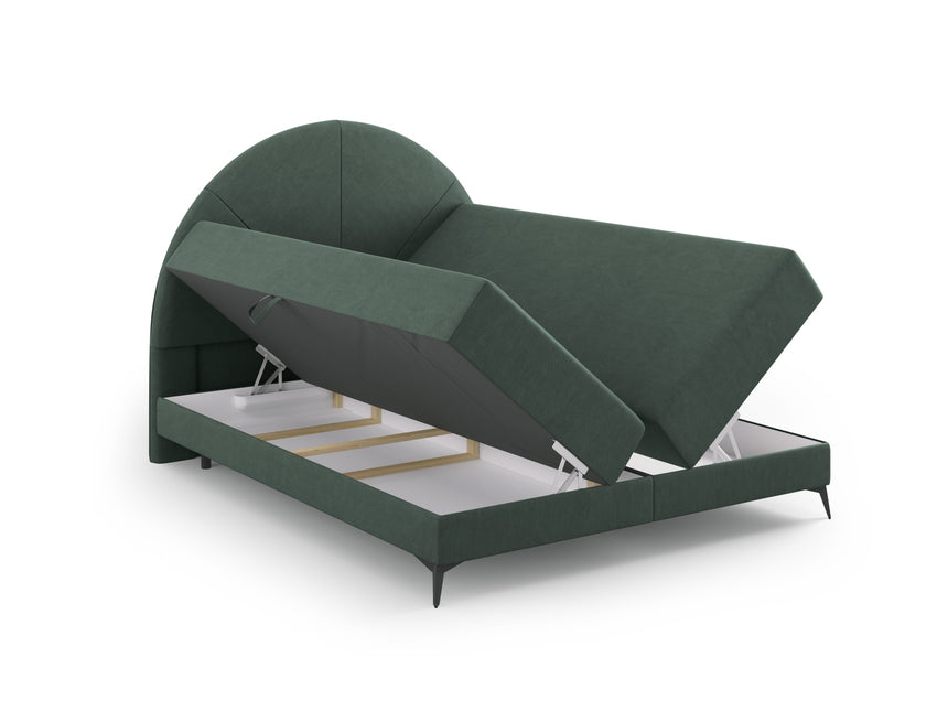 Box spring bed set: headboard + box springs/mattress + top mattress, Sunset, Sea Green