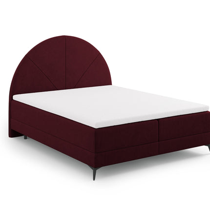 Box spring bed set: headboard + box springs/mattress + top mattress, Sunset, Bordeaux red