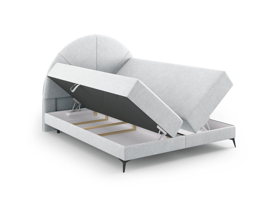 Box spring bed set: headboard + box spring/mattress + top mattress, Sunset, light gray