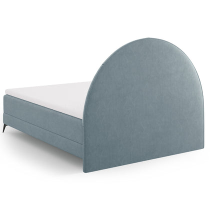 Box spring bed set: headboard + box spring/mattress + top mattress, Sunset, light blue