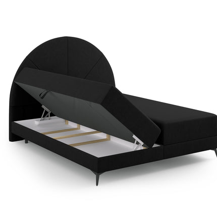 Box spring bed set: headboard + box spring/mattress + top mattress, Sunset, Black