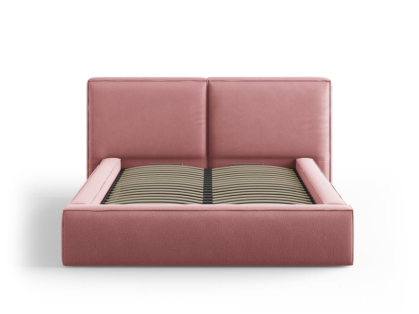 Storage bed with headboard, Arendal, .5, pink
