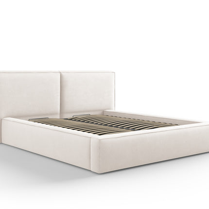 Storage bed with headboard, Arendal, .5, light beige