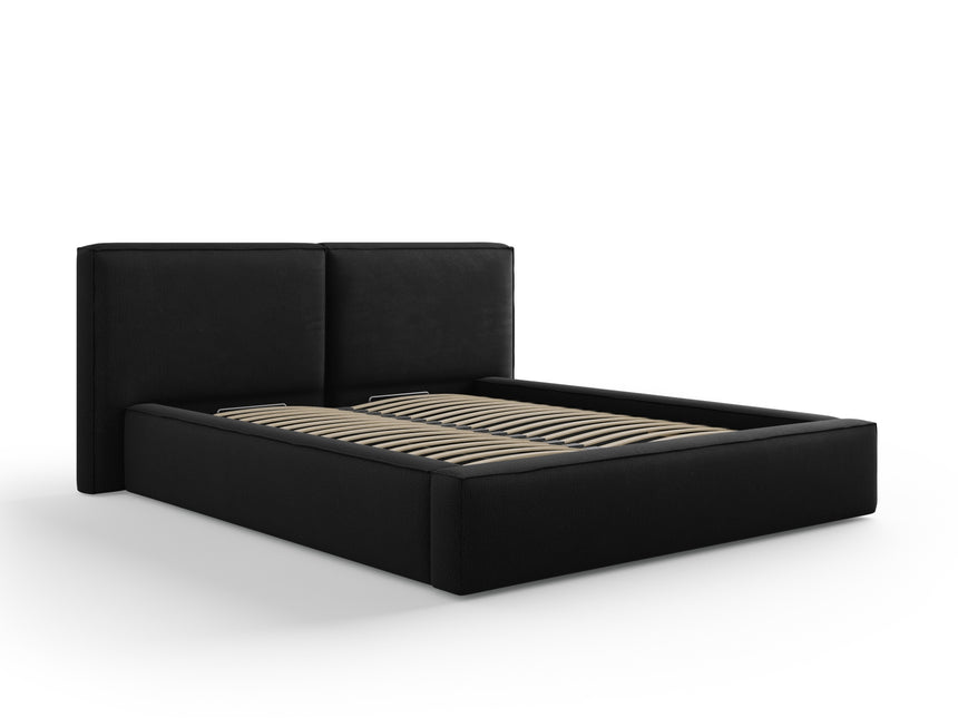 Storage bed with headboard, Arendal, .5, black