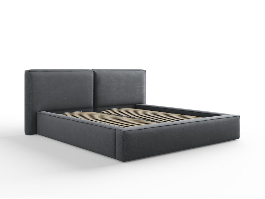 Storage bed with headboard, Arendal, .5, dark gray