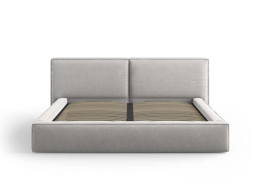 Storage bed with headboard, Arendal, .5, light gray