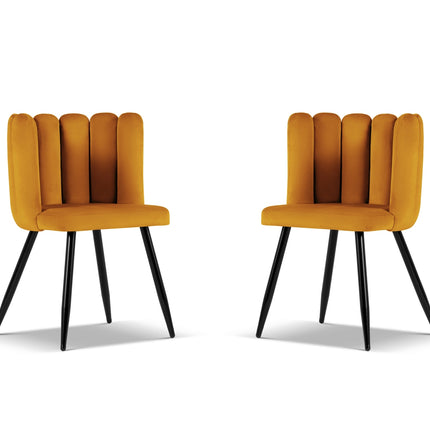 Set of 2 velvet chairs, Evora, gold