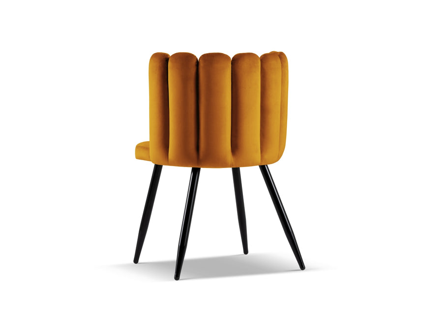 Set van 2 fluwelen stoelen, Evora, goud
