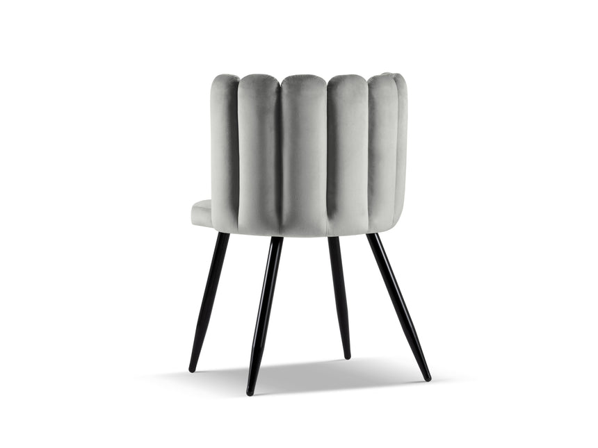 Set van 2 fluwelen stoelen, Evora, grijs