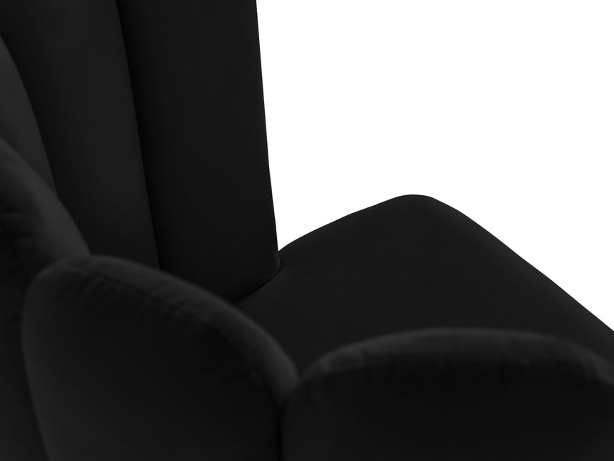 Set van 2 fluwelen stoelen, Evora, zwart