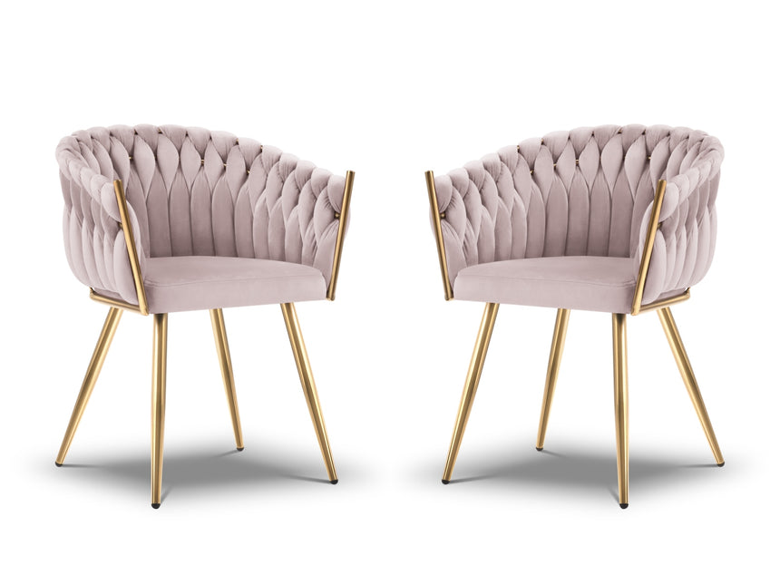 Set of 2 velvet chairs, Shirley, lavender