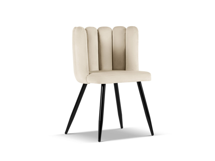 Velvet chair, Evora, light beige
