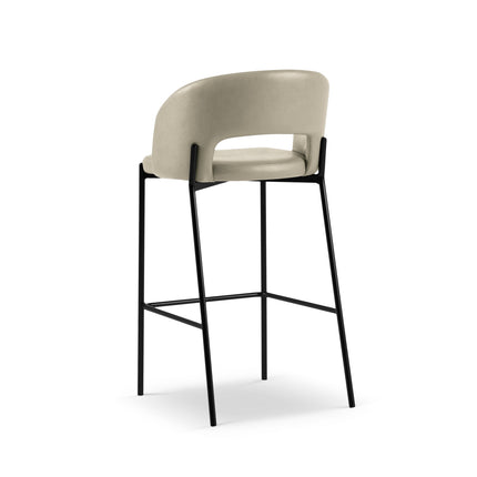 Synthetic leather bar stool, Meda, 1-seater, cement