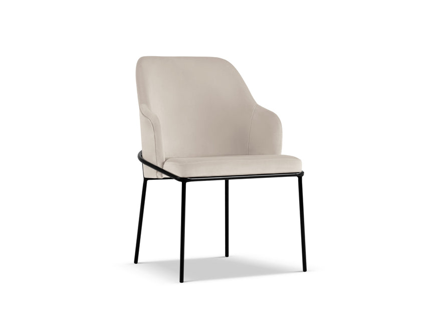 Velvet chair, Sandrine, light beige
