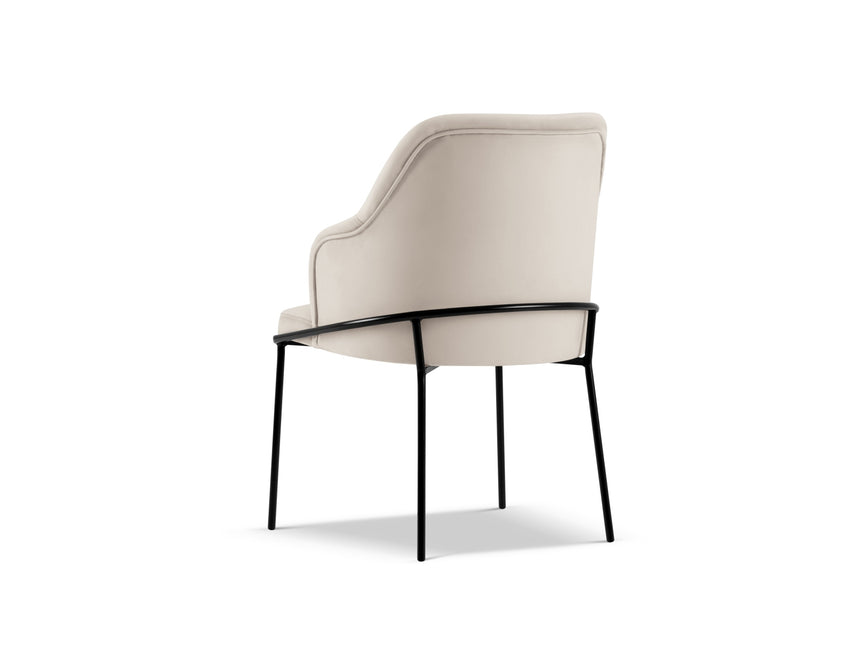 Velvet chair, Sandrine, light beige