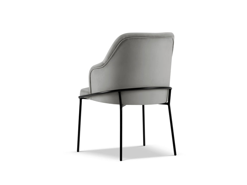 Velvet chair, Sandrine, light gray