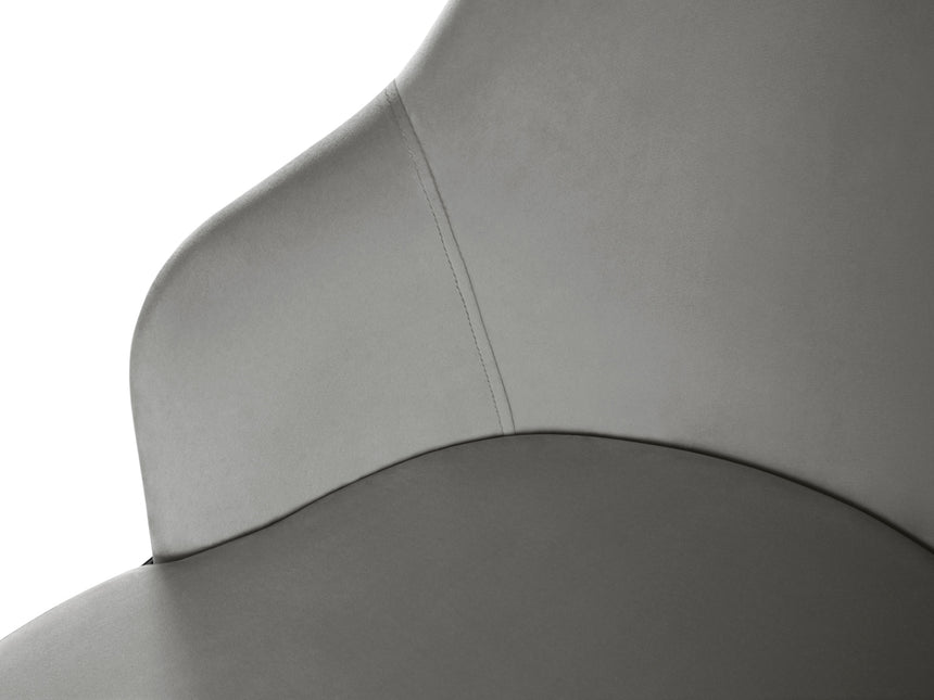 Velvet chair, Sandrine, light gray