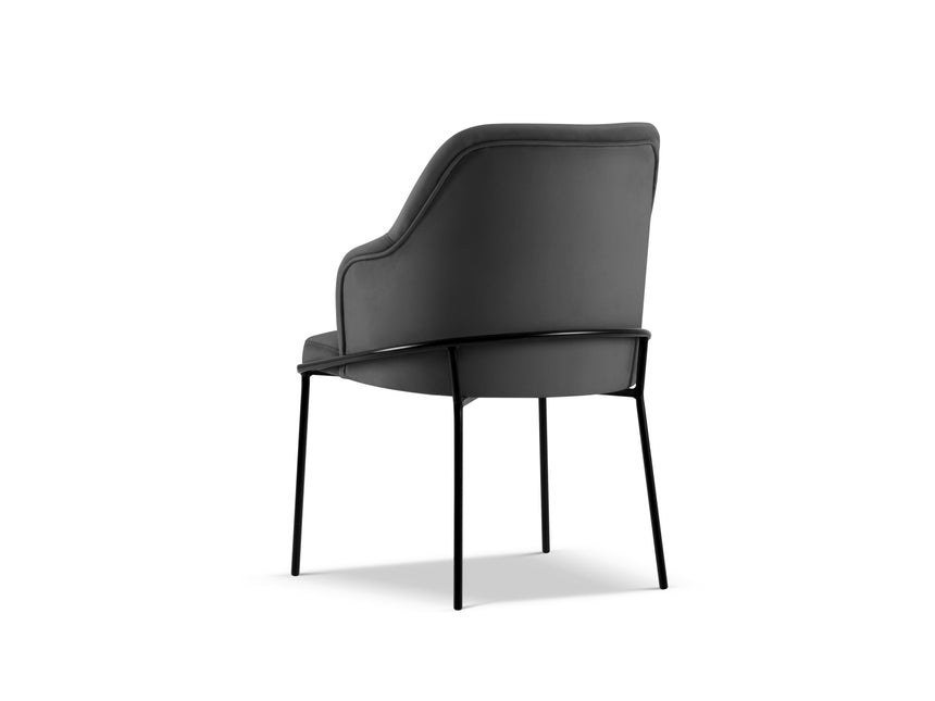 Velvet chair, Sandrine, dark gray