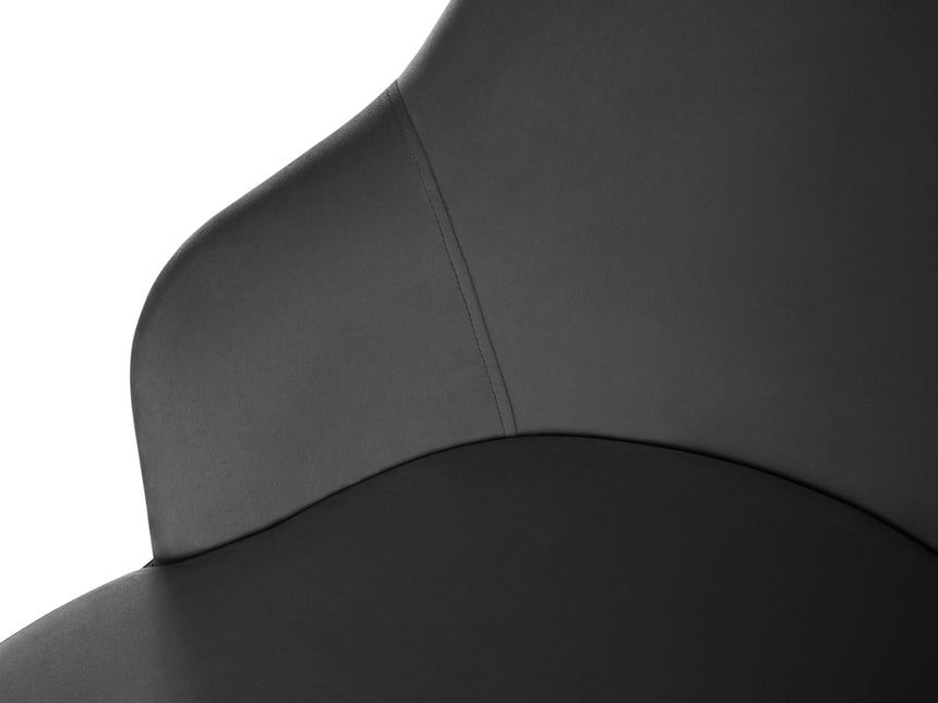Velvet chair, Sandrine, dark gray