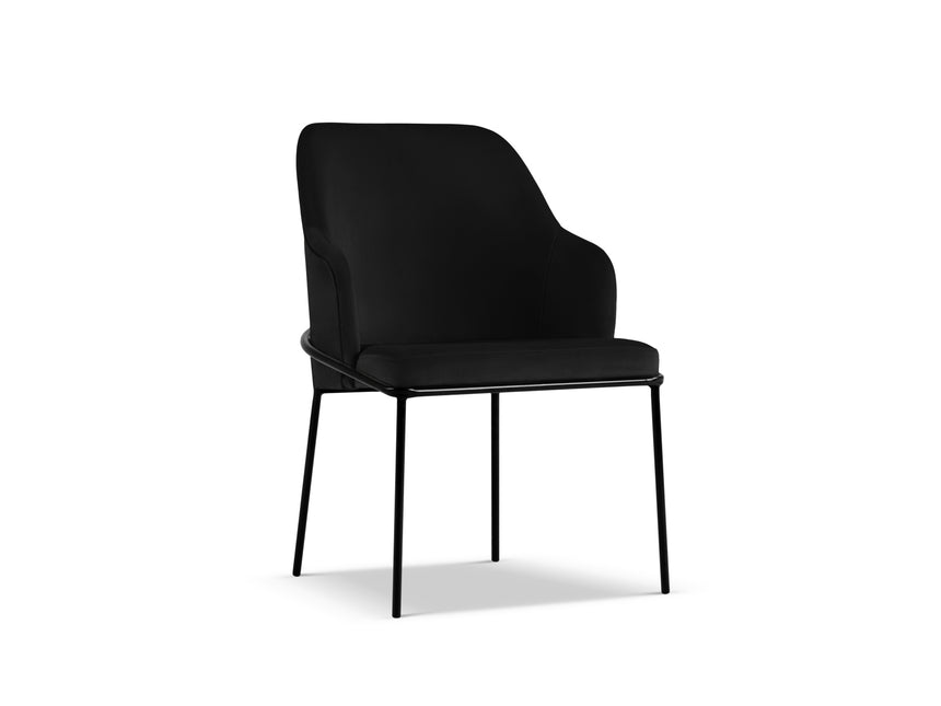 Velvet chair, Sandrine, black