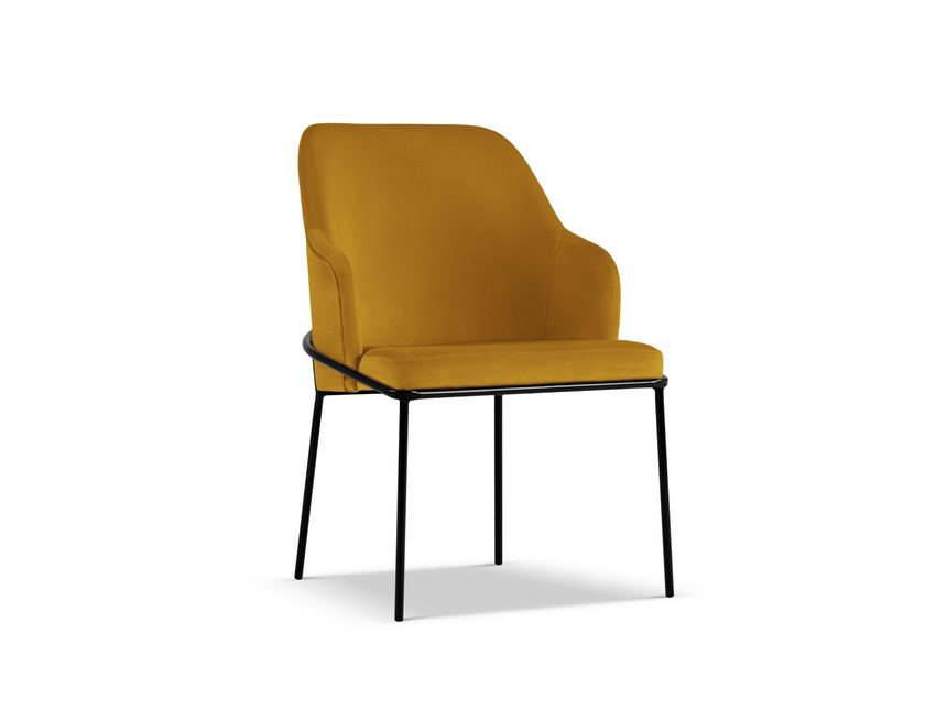 Velvet chair, Sandrine, yellow