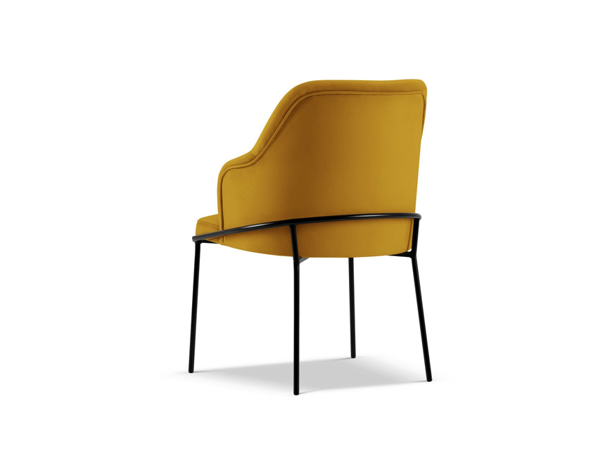 Velvet chair, Sandrine, yellow