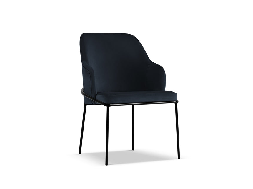 Velvet chair, Sandrine, dark blue