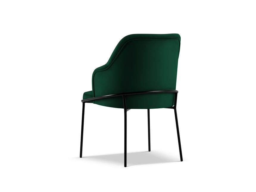 Velvet chair, Sandrine, bottle green