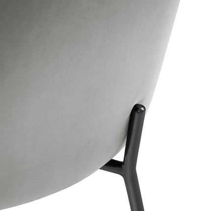 Velvet chair, Malaga, light gray