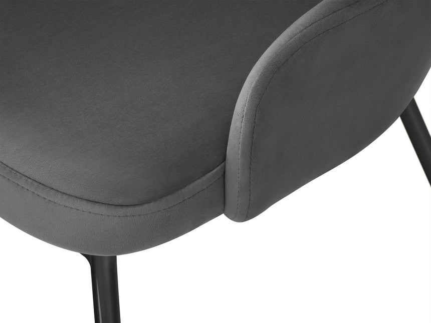 Velvet chair, Malaga, dark gray
