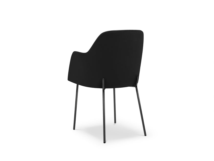 Fluwelen stoel, Padova, zwart