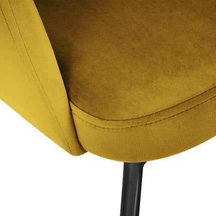 Velvet chair, Padua, yellow