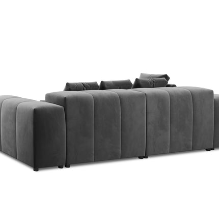 Velvet modular reversible corner sofa, Rome, 5-seater, gray