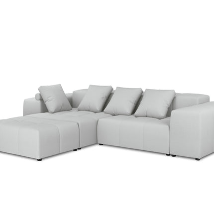 Modular reversible corner sofa, Rome, 5-seater, light gray