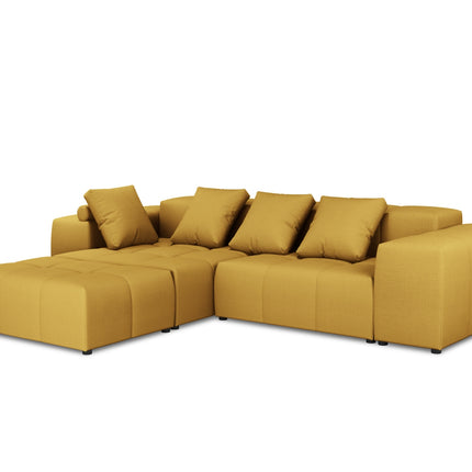 Modular reversible corner sofa, Rome, 5-seater, yellow