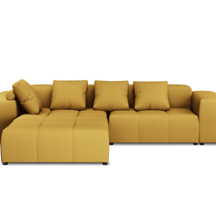 Modular reversible corner sofa, Rome, 5-seater, yellow