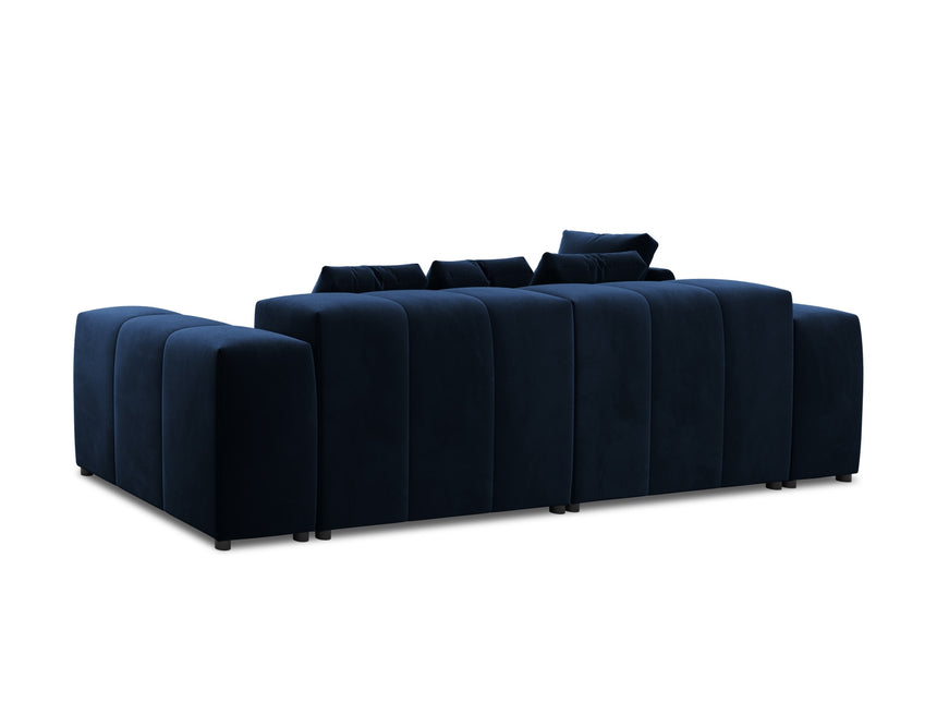 Velvet modular reversible corner sofa, Rome, 4 seater, royal blue