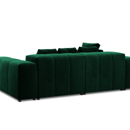 Velvet modular reversible corner sofa, Rome, 4-seater, bottle green