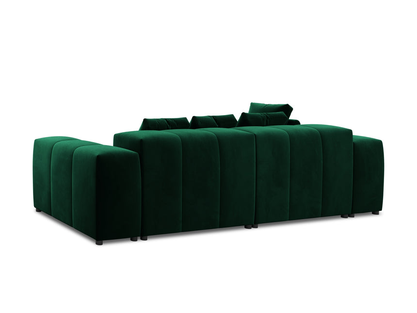 Velvet modular reversible corner sofa, Rome, 4-seater, bottle green