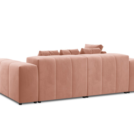 Velvet modular reversible corner sofa, Rome, 4-seater, pink