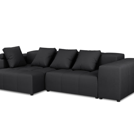 Modular reversible corner sofa, Rome, 4-seater, black