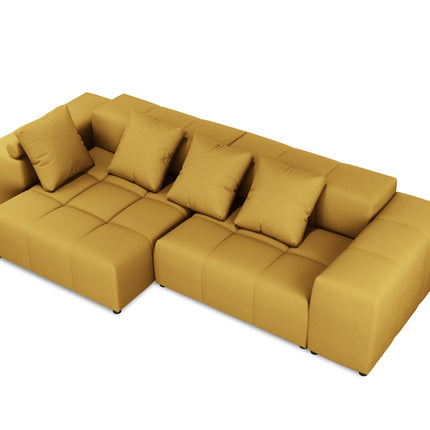 Modular reversible corner sofa, Rome, 4-seater, yellow