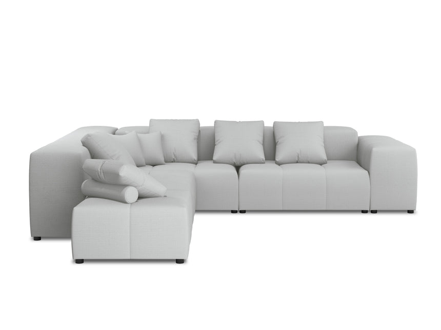 Modular reversible corner sofa, Rome, 7-seater, light gray