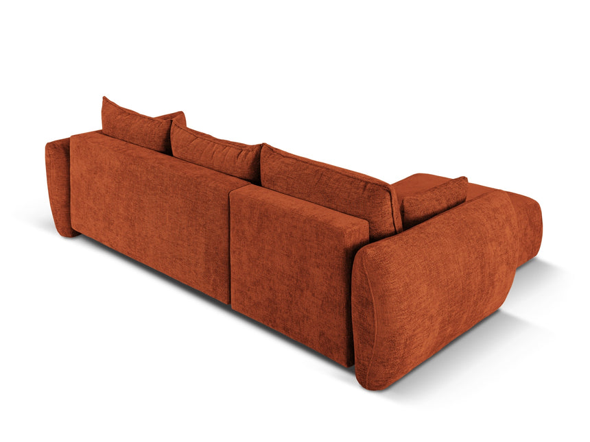 Left corner sofa with bed function and box, Matera, 4 seats, Terracotta