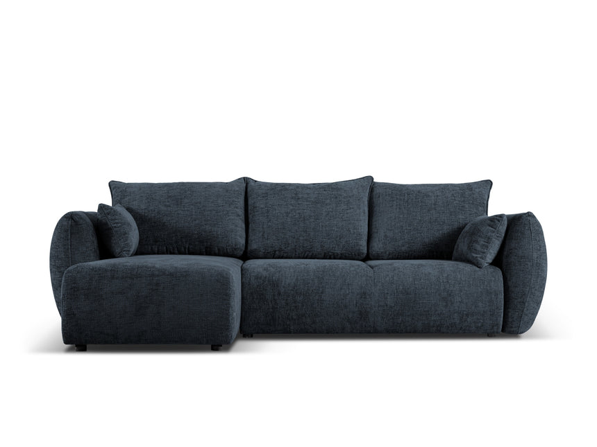 Left corner sofa with bed function and box, Matera, 4-seater, royal blue