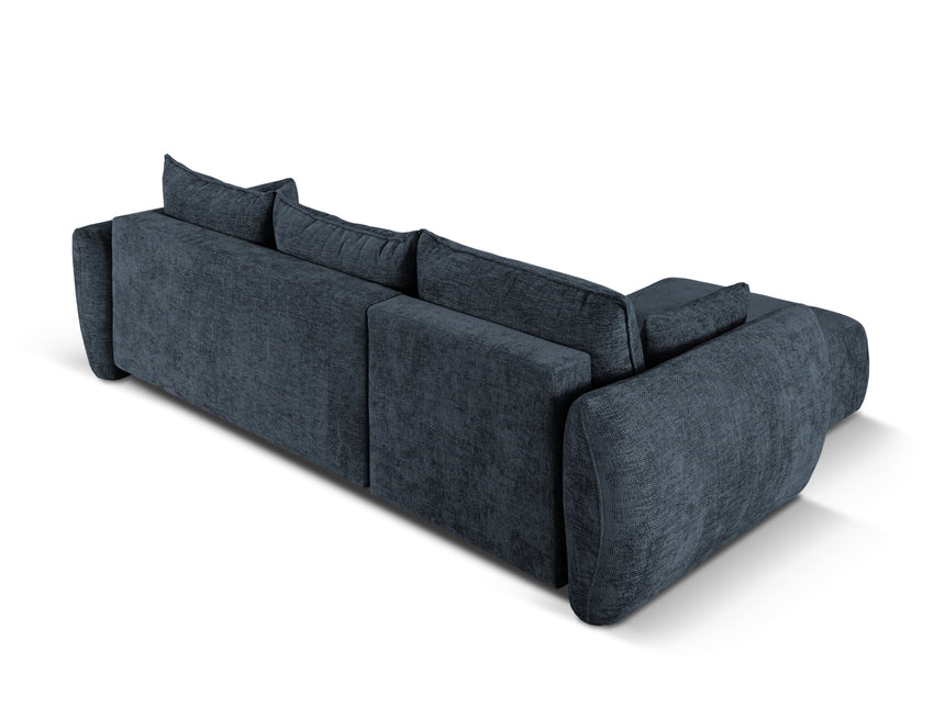 Left corner sofa with bed function and box, Matera, 4-seater, royal blue