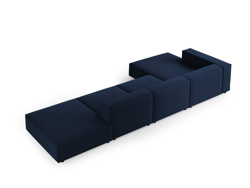 Velvet corner sofa left, Arendal, 5-seater, royal blue